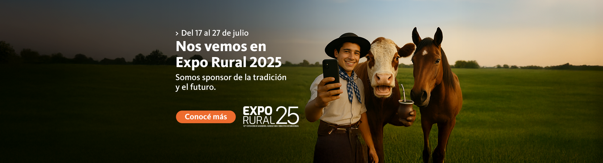 Del 17 al 27 de julio nos vemos en expo rural 2025, somos sponsor de la tradición y el futuro. hacé clic en el enlace para conocer más.
